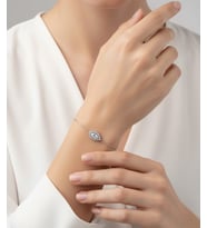 Usho Jewelry 925 Ayar Gümüş Mekik Bileklik (Beyaz)