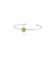 Kadir Jewellery Zirkon Taşlı Ayarlanabilir 925 Ayar Gümüş Kaplama Bilezik (Yeşil)