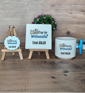 Matematik Mühendisi Hediye Seti Kupa Bardak T Kulplu, Dekoratif Taş, Anahtarlık Mühendisler Günü Hediyesi (Model 3)