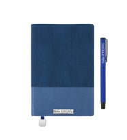 İsme Özel Çizgi Detaylı Defter ve Roller Kalem Seti - Renk Seçenekli (Mavi)