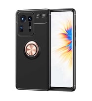 Xiaomi Mi Mix 4 Kılıf Yüzüklü Magnetli Ravel Case (Siyah-Rose Gold)