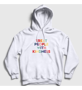 Presmono Unisex Beyaz Treat People With Kindness Harry Styles Kapüşonlu Sweatshirt 318903tt (Beyaz)