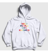 Presmono Unisex Beyaz Treat People With Kindness Harry Styles Kapüşonlu Sweatshirt 318903tt (Beyaz)