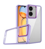 Xiaomi Poco C65 Kılıf Flora Buton,Kenar Çevresi Renkli Kılıf (Lila)