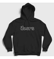 Presmono Unisex Gri Logo The Doors Kapüşonlu Sweatshirt 116423tt (Siyah)