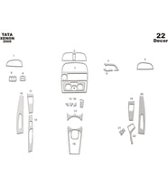 Meriç® Tata Xenon 4X4 Ön Torpido Kaplama Maun 22 Parça 2009-2015 (Alüminyum)