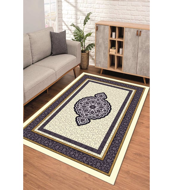 Dijital Kaymaz Taban Yıkanabilir Renkli Salon Halısı Mutfak Halısı Yolluk ND-SD-1132 (Krem)