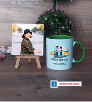 Temizlik Görevlisi Fotoğraflı Dekoratif Taş, Kupa Bardak Beyaz Hediye (Model 14)