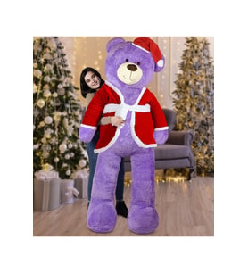 200 Cm Sevimli Noel Baba Ayıcığı (Lila)