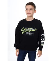 Toontoy Erkek Çocuk Baskılı Sweatshirt (Siyah)