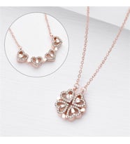 YONCA KOLYE MIKNATISLI AYRILABİLEN 925 AYAR GÜMÜŞ KOLYE, GOLD, GÜMÜŞ VE ROSE GOLD RENK (Rose)