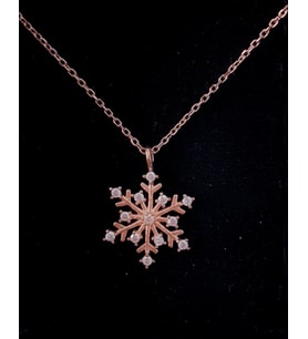 kar tanesi gümüş kolye (Rose)