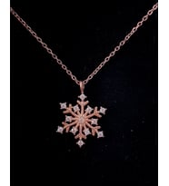 kar tanesi gümüş kolye (Rose)