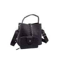 Just Polo Kilit Detaylı Kadın Kartlık ve Omuz Çanta Kombini PBU4002-1005 (Siyah)