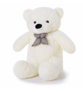 Kuki Oyuncak 95cm Sevimli Peluş Oyuncak Ayı (Beyaz)