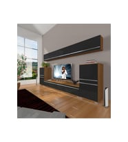 Decoraktiv Eko 9 Mdf Std Tv Ünitesi Tv Sehpası (Siyah - Ceviz)