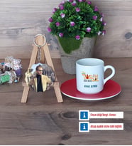 Tarih Öğretmenine Hediye Türk Kahvesi Fincanı Ahşap Altlıklı ve Fotoğraflı Ahşap Anahtarlık Hediye Öğretmenler Günü Hediyesi (Model 3)