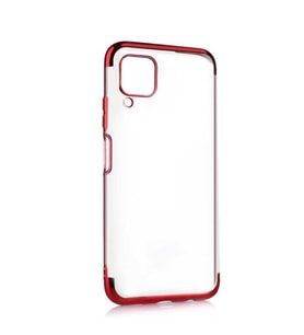 Huawei P40 Lite Kılıf Zore Dört Köşeli Lazer Silikon Kılıf (Kırmızı)