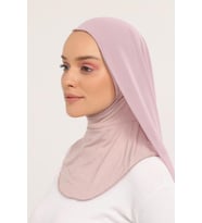 Hazır Pratik Lüks  Boyunluklu Boneli Şifon Şal (Pudra)