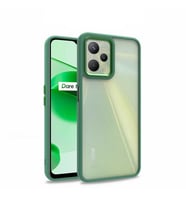 Realme C35 Kılıf Case, Kamera Lens Korumalı Elektroplatin Kaplama Sert PC Koruyucu Colourful Platinum Serisi (Yeşil)