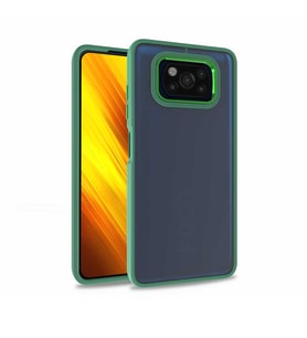 Xiaomi Poco X3 Pro Kılıf Case, Kamera Lens Korumalı Elektroplatin Kaplama Sert PC Koruyucu Colourful Platinum Serisi (Yeşil)