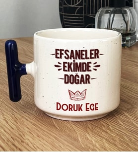 Kişiye Özel Efsaneler Ekimde Doğar Hediye T Kupa Bardak Doğum Günü Hediyesi (Lacivert)