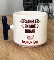 Kişiye Özel Efsaneler Ekimde Doğar Hediye T Kupa Bardak Doğum Günü Hediyesi (Lacivert)