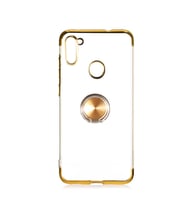 Galaxy M11 Kılıf Gess Kenarları Renkli Yüzük Aparatlı Kılıf (Gold)