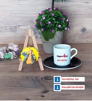 Fizyoterapist Türk Kahvesi Fincanı Ahşap Altlıklı ve Fotoğraflı Ahşap Anahtarlık Hediye Fizyoterapistler Günü Hediyesi (Model 7)