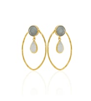 Kadir Jewellery 22 Ayar Altın Kaplama Vintage Küpe -El İşçiliği Ve Hipoalerjenik Küpe (Gri)