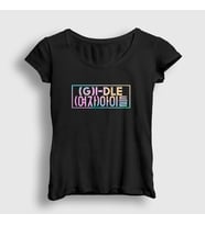 Presmono Kadın Kırmızı Colors K-Pop G I Dle T-Shirt 396448tt (Siyah)