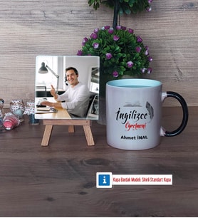 İngilizce Öğretmeni Fotoğraflı Dekoratif Taş, Kupa Bardak Beyaz Hediye (Model 9)