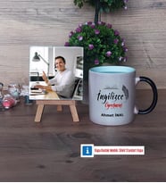 İngilizce Öğretmeni Fotoğraflı Dekoratif Taş, Kupa Bardak Beyaz Hediye (Model 9)