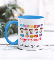 Sınıf Öğretmeni Tasarımlı Kişiye Özel Kupa Bardak (Mavi)