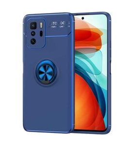 Xiaomi Poco X3 GT Kılıf Zore Ravel Yüzüklü Silikon Kılıf (Mavi)