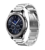 Samsung Galaxy Watch 46mm / 3 45mm / Gear S3 Kordon Klipsli Metal Kordon 04 (Gümüş)