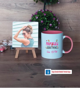 Anaokulu Öğretmeni Fotoğraflı Dekoratif Taş, Kupa Bardak Beyaz Hediye Öğretmenler Günü Hediyesi (Model 6)