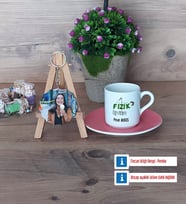 Fizik Öğretmeni Türk Kahvesi Fincanı Ahşap Altlıklı ve Fotoğraflı Ahşap Anahtarlık Hediye Öğretmenler Günü Hediyesi (Model 6)