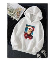 İron Man Hohoho Yeni Yıl Kapşonlu Sweatshirt (Beyaz)