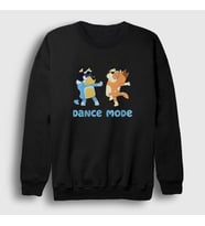 Presmono Unisex Beyaz Bluey Dance Mode Bandit Chili Sweatshirt 446398tt (Siyah)
