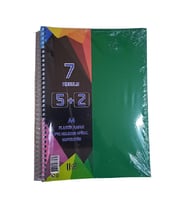 5+2 Ayraçlı Defter 7 Konulu 175 Yaprak 1 Adet 5 Kareli 2 Çizgili Spralli Plastik Kapak Seperatörlü (Yeşil)