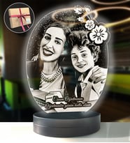 Öğretmene Özel 3D Oval Led Gece Lambası (Beyaz)