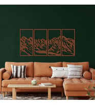 Antdecor Dağ Metal Duvar Dekoru 100x50 cm (Bronz)