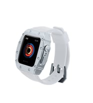Apple Watch 44mm KRD-65 Kordon (Beyaz - Gümüş)