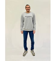 Erkek Bisiklet Yaka Rahat Kalıp 3 iplik Kalın Californıa Baskılı  Sweatshirt SPR24SW32 ( Gri-Melanj)
