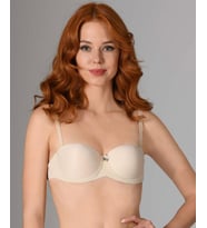 NBB Destekli Push-up Straplez Cuplı Basic Sütyen- 3520 (Ten)