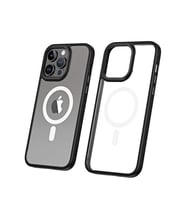 Vendas iPhone 14 Pro Max Uyumlu (14 Pro Max) Hybrid Magsafe Wireless Şarj Destekli Magic Smooth Silikon Kılıf (Siyah)