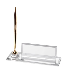 MAYER KRİSTAL FÜME GÜMÜŞ SET DESENLİ OFİS MASA ÜSTÜ İSİMLİĞİ HEDİYELİK MASA İSİMLİĞİ 539-538 (Altın)