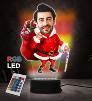 Yılbaşı Hediyesi,Doğum Günü Hediyesi,Sevgiliye Hediye, Kişiye Özel Fotoğraflı Yılbaşı Erkek Tasarımlı Karikatür 3D Led Lamba (RGB)