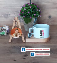 Anneye Hediye Kupa Bardak Beyaz ve Fotoğraflı Ahşap Anahtarlık Hediye (Model 8)